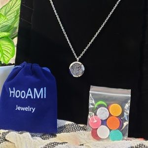 Silver Tone Wings Locket Essential Oil Necklace